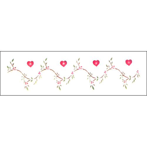 BL-582 Blue Laser Borders 5＂*16＂-Berry Vine With Hearts