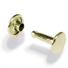 1381-11 Double Cap Rivets Medium Solid Brass 100/pk