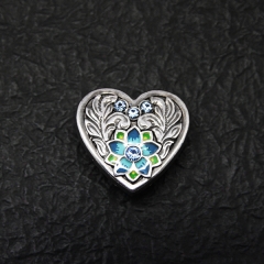 7996-02 Milan Heart Concho w/ Blue Crystal 1`` (2.5 cm)