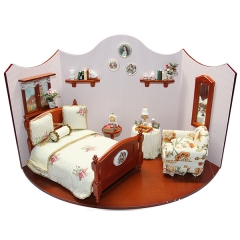 800/1 Dollhouse Bedroom 14x8 inch