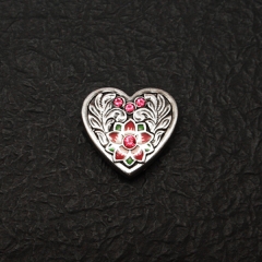 7996-01 Milan Heart Concho w/ Pink Crystal 1`` (2.5 cm)